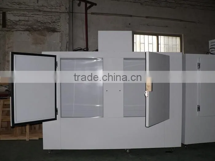 Outdoor ice storage freezer holds 325 bags ice