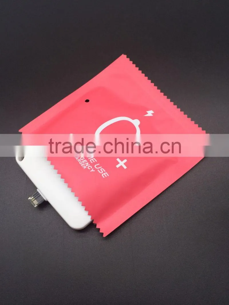 Hot sell one time power bank 1000mah mini backup charger for outdoor use
