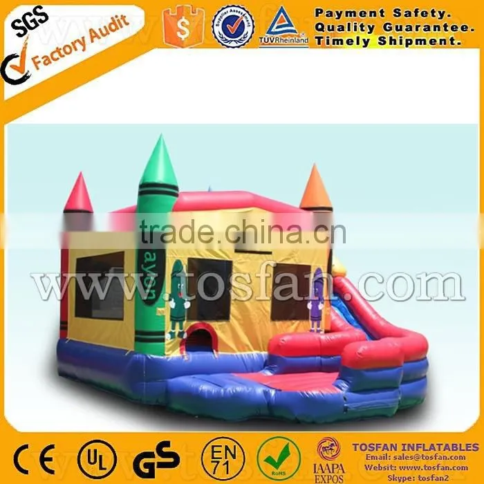 inflatable crayon combo castle with slide A3089