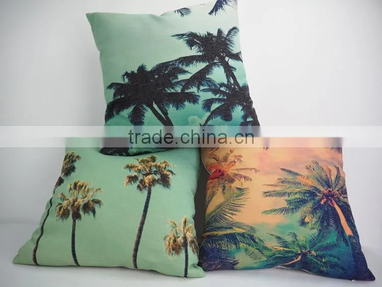 Throw decorative hotel pillows square plain patterned cushion cover scenery digital printing pillow case