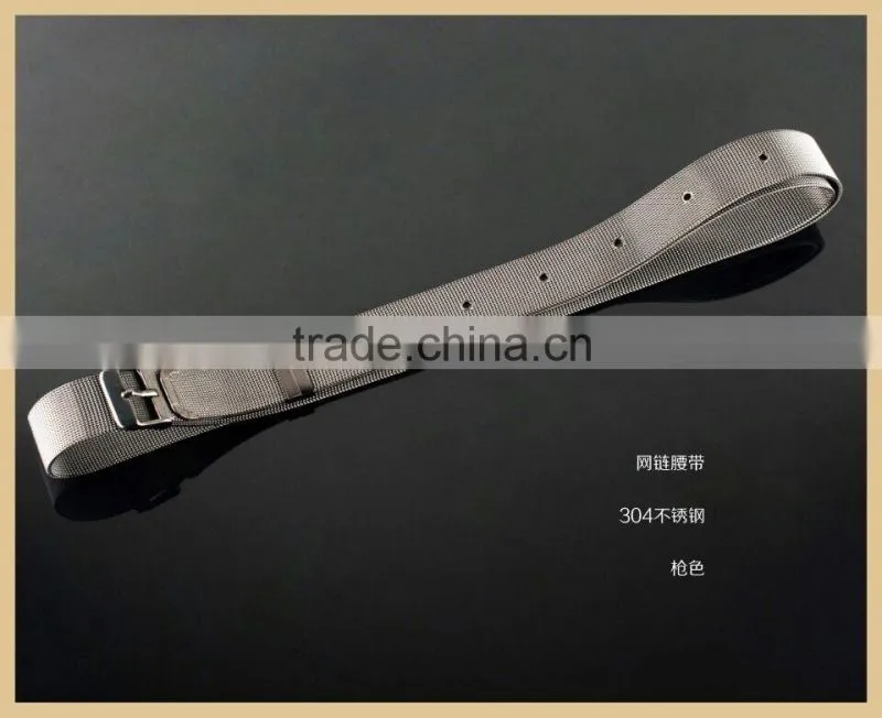 2014 young lady fashion gold stainless steel mesh waist belt