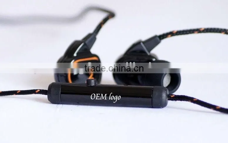 Top quality earphones stereo best-selling braided wire earphones headphones