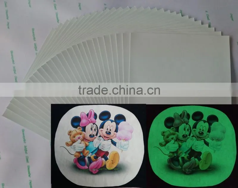 Fluorescent t-shirt heat transfer paper/transfer paper for canon printer/thermal transfer paper/transfer paper for cotton