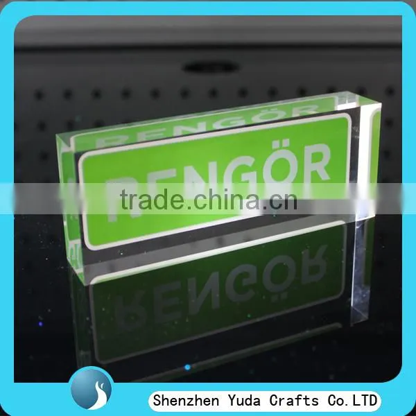 manufacturing price colored acrylic block, custom acrylic logo display block for gallery exhibition
