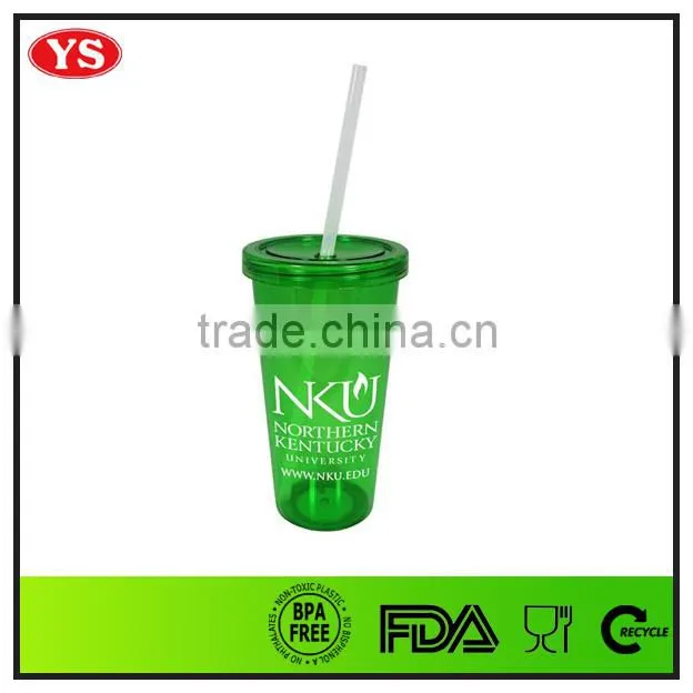 600 ml single wall tumbler w/straw