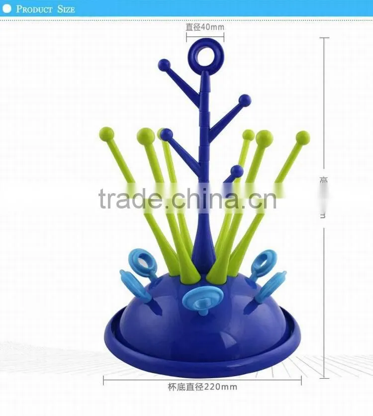 Good quality safe plastic tree shape large capacity bottle dryer for kids