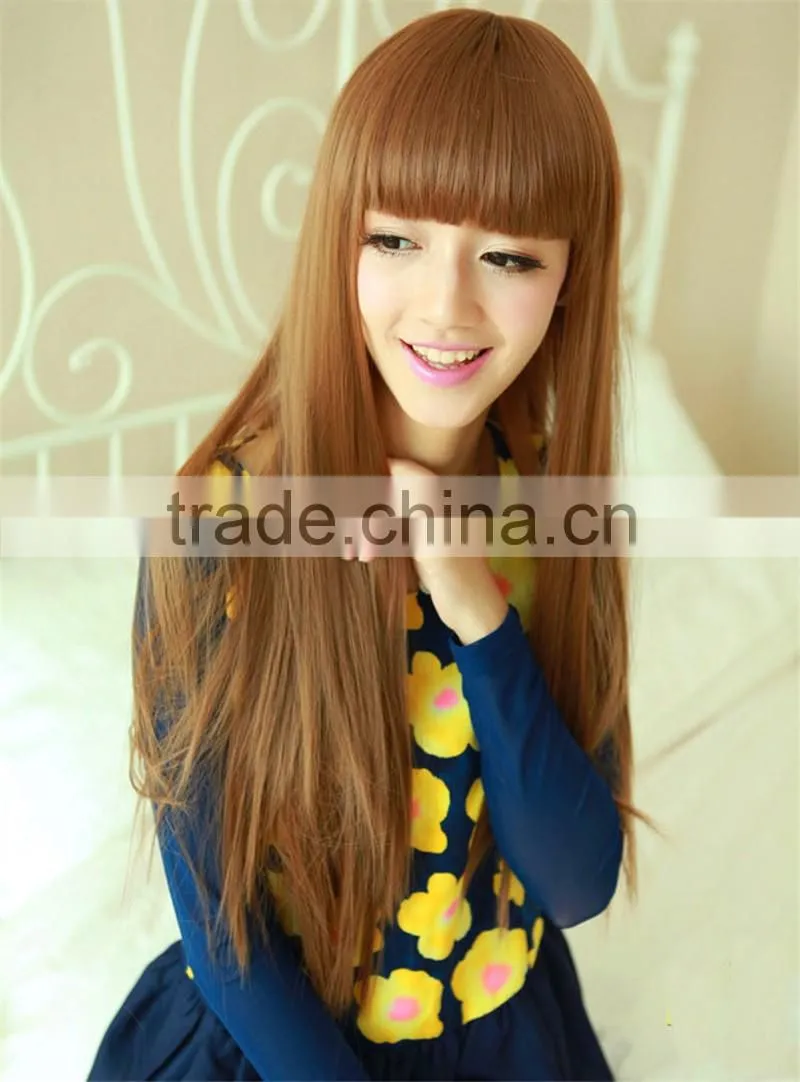 Custom Celebrity Inspired Bright Straight High Quality Heat Resistant Synthetic Hair Lace Front Wig