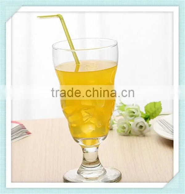 2016 crystal lead free juice glass cup mouth blowing glass juice cup soft drinking glass cup with straw