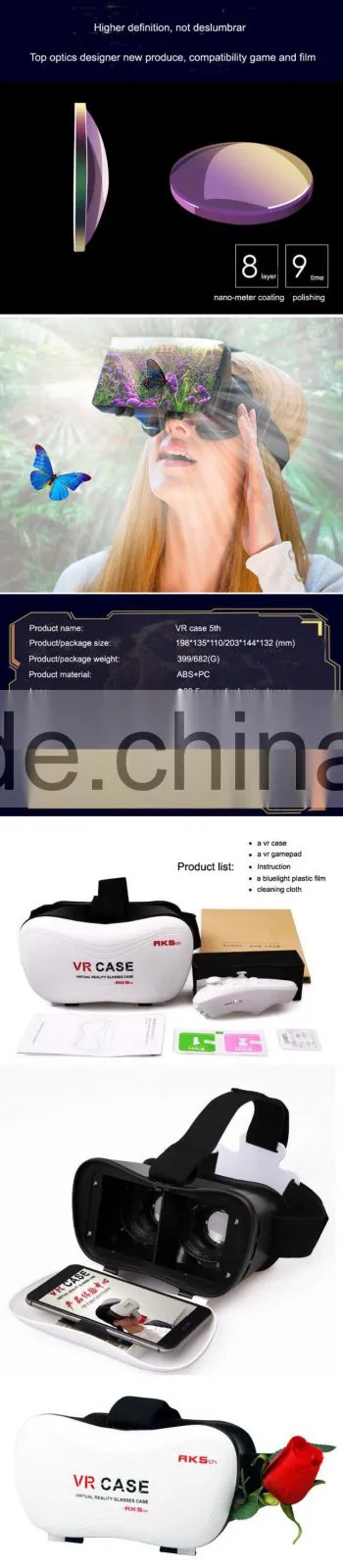 Google cardboard HeadMount VR BOX 2.0 Version VR Virtual 3D Glasses for 3.5" - 6.0" Smart Phone