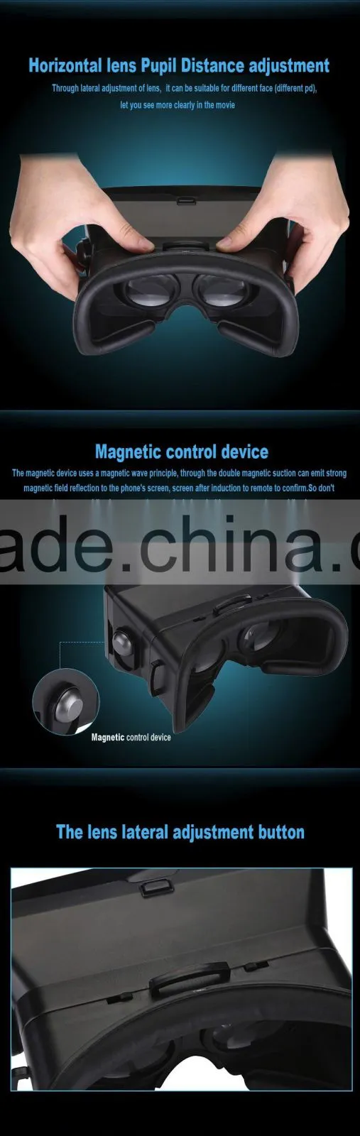 3d vr glasses with high quality 3d vr box virtual reality headset vr 3d glasses for smartphones