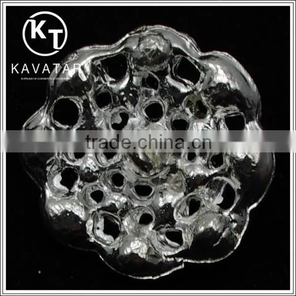 Good quality NK019 metal flower lead free metal shank rhinestone buttons