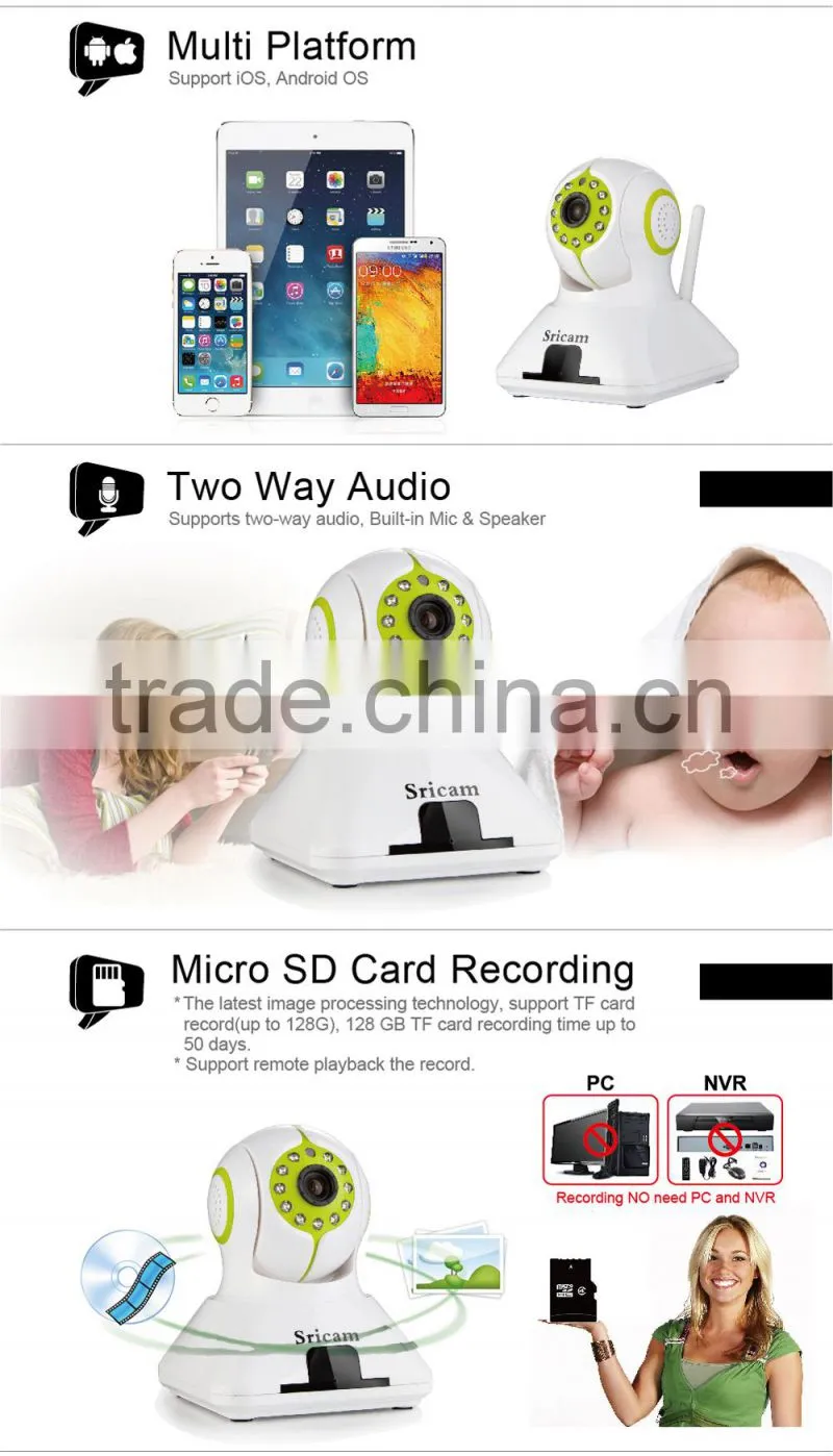 P2P Network Camera Free Rotate IP Wifi Camera Wireless Video Camera