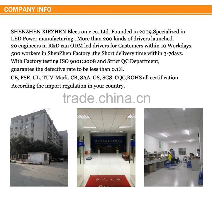 China 3-18W led bulb driver CE/EMC/LVD approved high quality for PAR30 PAR38 MR16 QR111 GU10 E26 E27 B60