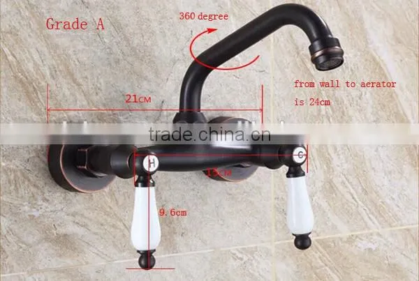 Black brass faucet wall mounted faucet, top grade antique dragon faucet
