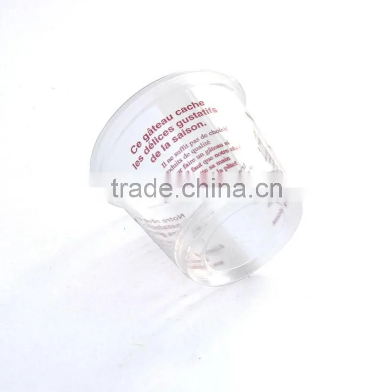 Jelly Plastic Cup with Brown Printing