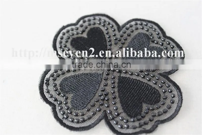 2016 newest design black and white embroidery neck lace neck patch flower pot stands designs