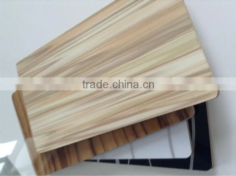 UV Coated wood panel --uv lacquer +Wood grain melamine paper + mdf +wood grain melamine paper
