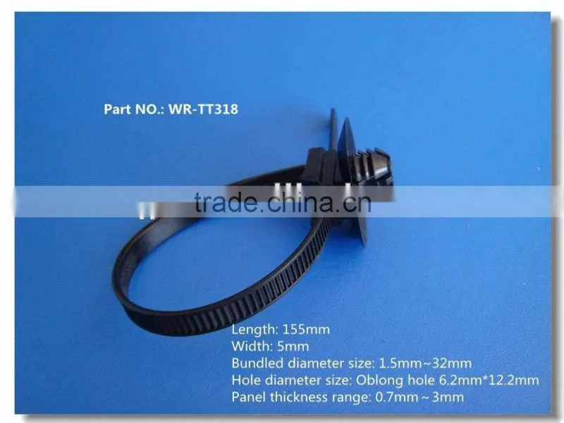 plastic cable tie auto mounting head nylon cable tie