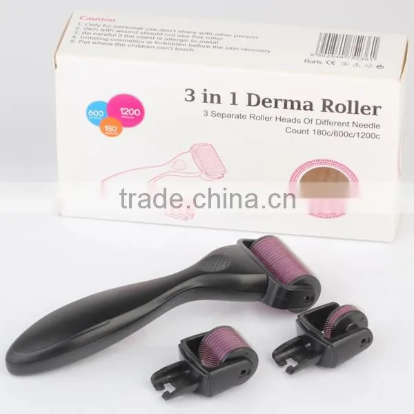 0.5mm eyes roller 1.0mm face roller 1.5mm body roller dermaroller 3 in 1