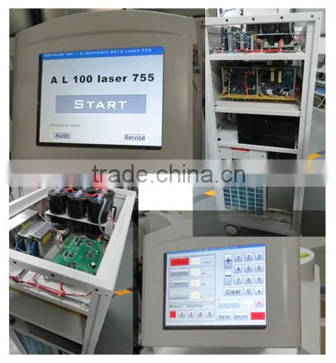 alexandrite laser beauty equipment hair removal machine with front handle good fiber especially for white hair