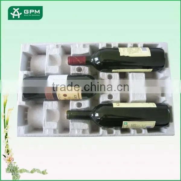 Hot Sale Mouled Pulp Eco-Friendly Paper Pulp Wine Tray , Beer Red Wine Tray Package