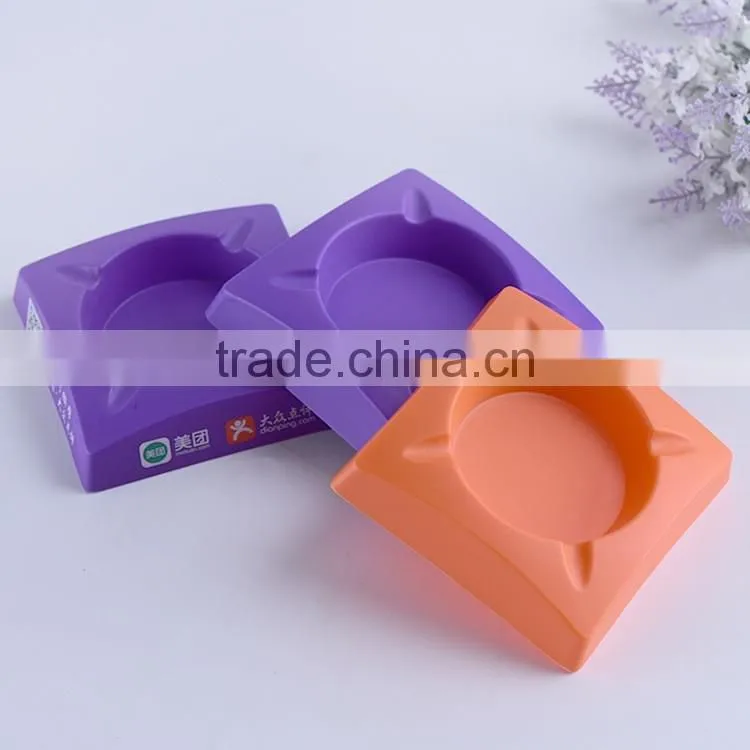 Bulk Stocked Custom Logo Coloreful Plastic Ashtrays (XJHL53)
