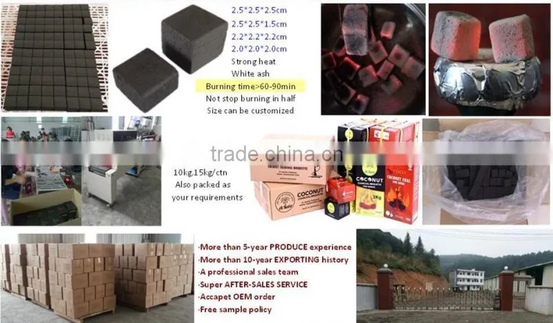 Type2.5*2.5*2.5cm coconut hookah charcoal malaysia