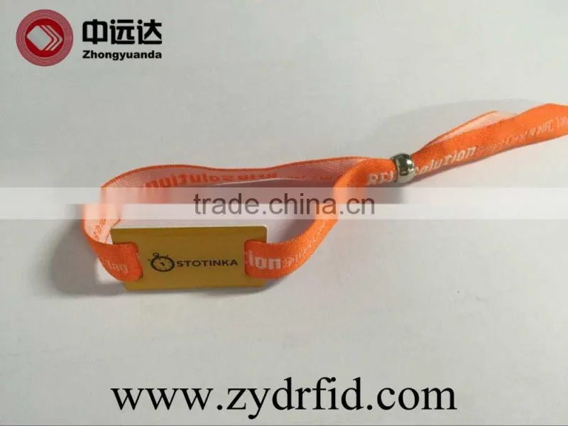 High Quality HF RFID woven wristband printing festival RFID fabric bracelet