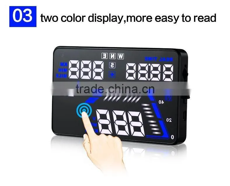 Car hud Q7 head up display for car speed monitor with 5.5 inch screen