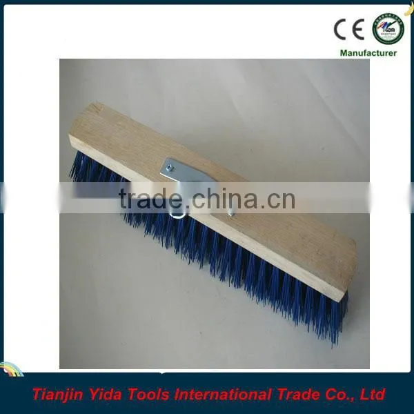 Wood block hard bristle brush with metal adaptor