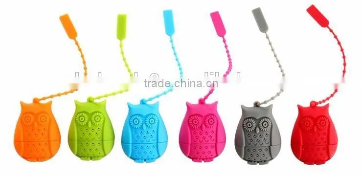 Reuseable Silicone Tea Bags strawberry orange Umbrella owl tea bags