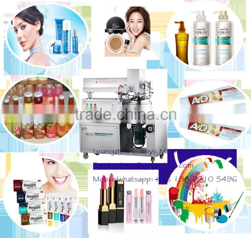 chinese hot sales small capacity vacuum emulsifying mixer for lipstick heating and mixing
