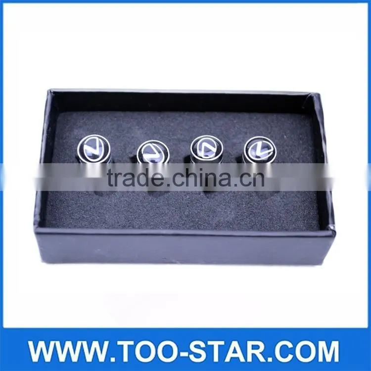 Silver Chrome Car Wheel Tyre Tire Air Valve Caps Stem Cover With Logo Emblem