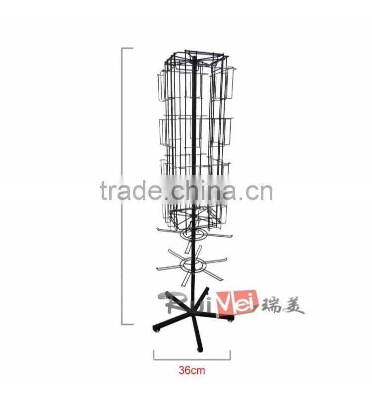 Multi-Tier 4-side rotating greeting card display racks for sale