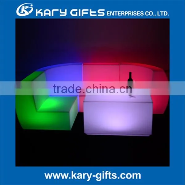 LED LOUNGE FURNITURE PLASTIC LIGHTING WEDDING LOUNGE SOFA SETS