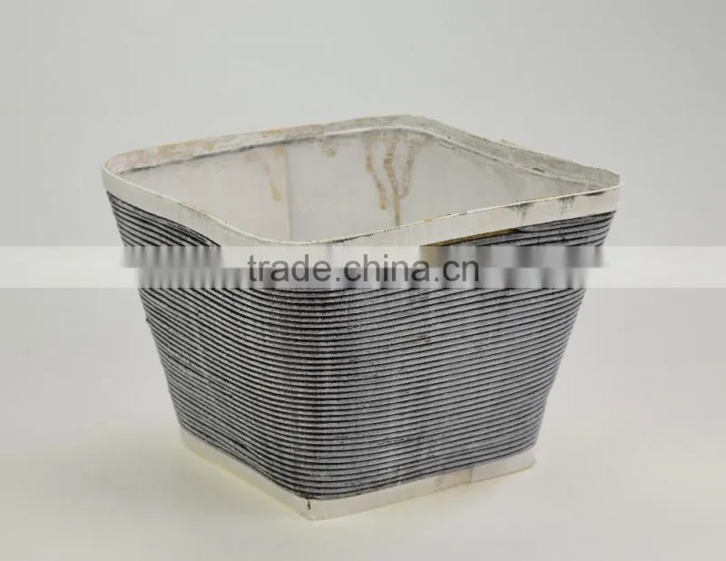 small quantity order cheap 7 inch square design alibaba lightweight wooden flower pot wholesale
