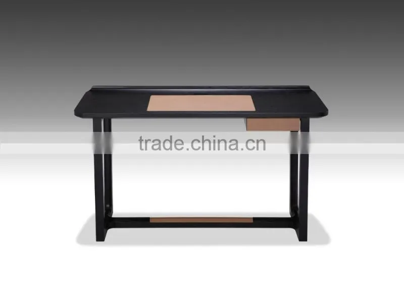 Modern Simple Hot Wood Kids Study Table With Drawer Black Color Book Room Office Table