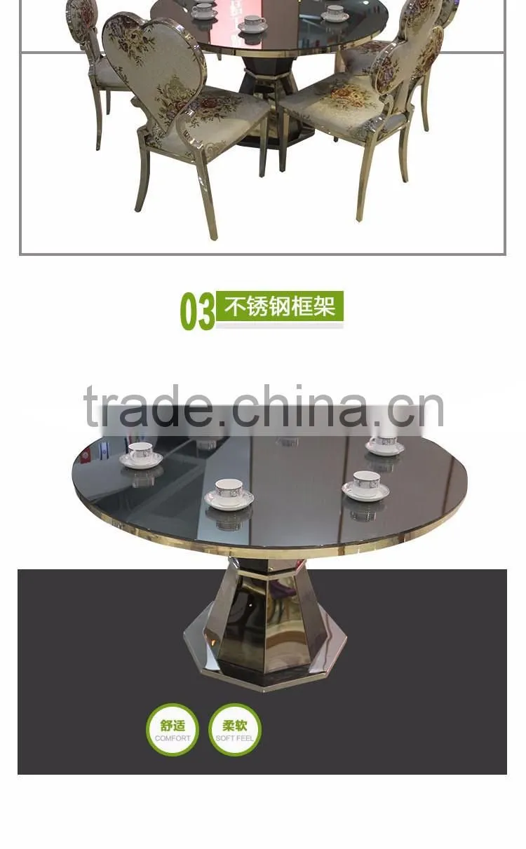 Manufacture cylinder glass dining table for hotel used
