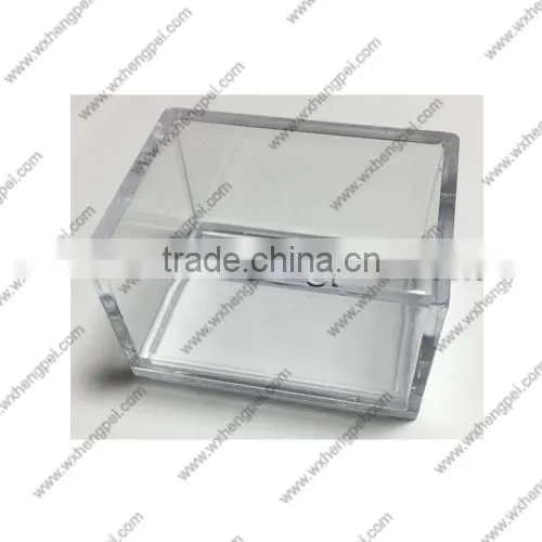 Cleverish portable cute transparent rectangle plastic storage jewelry wedding box kit