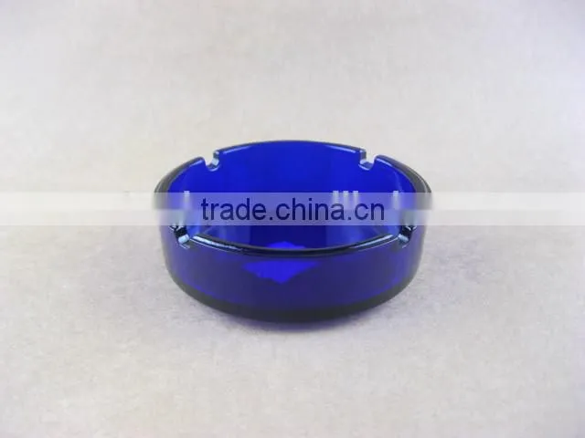beautiful blue glass ashtray