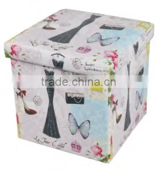 Foldable Storage Cube/Ottoman/Foot Stool,High-heeled Shoes Design
