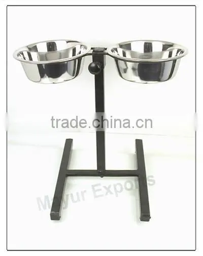 Stainless Steel Pet Bowl - Adjustable Stand