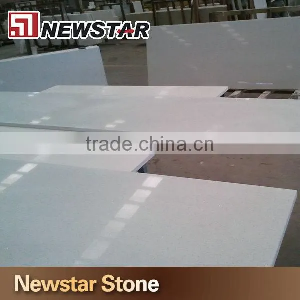 Polished mirror fleck crystal white quartz tiles