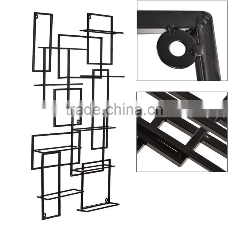 2016 Fasion wall mount bottle rack 10 bottles metal wine holder