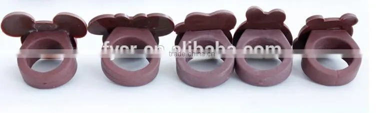 Fashionable cute design silicone ring & 2015 wholesale animal ring for child