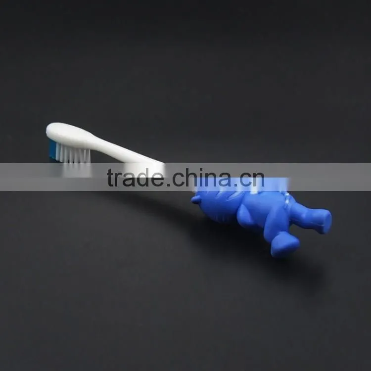 cartoon rubber handle small head soft nylon bristle kid toothbrush