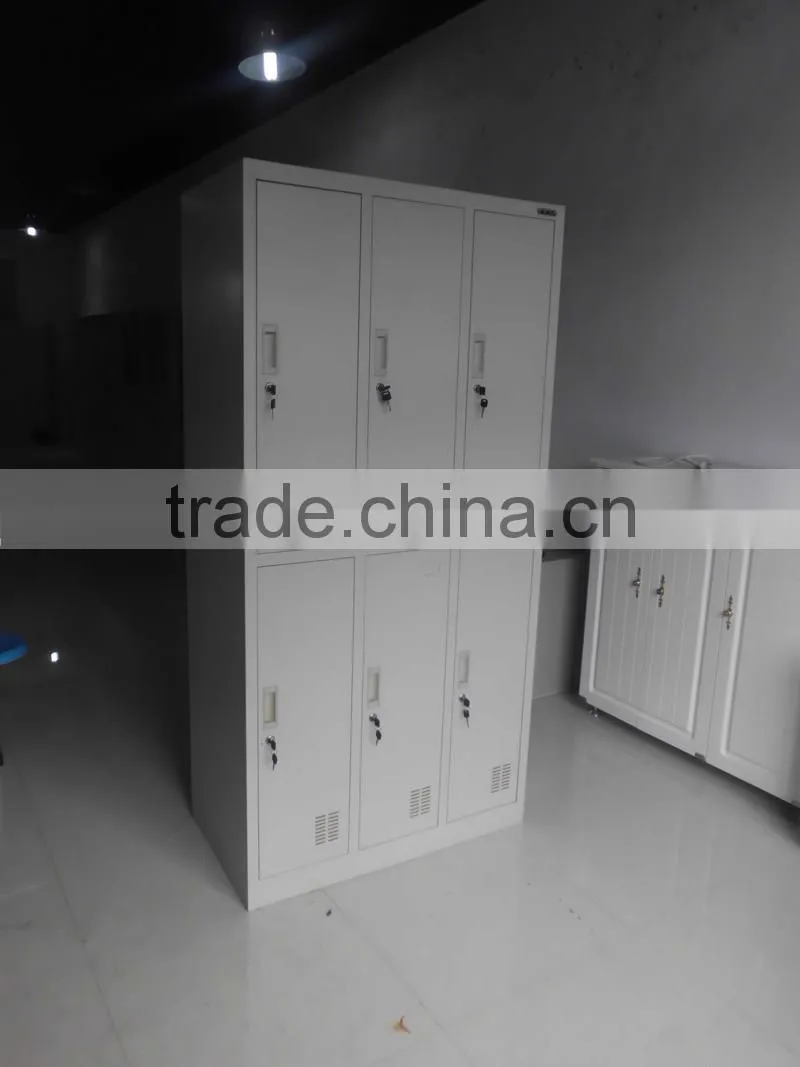 Metal Six-door Locker with One Shelf for Storage