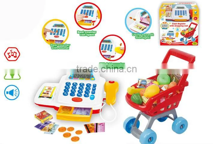 2016 hot sell children cash register supermarket toy in China