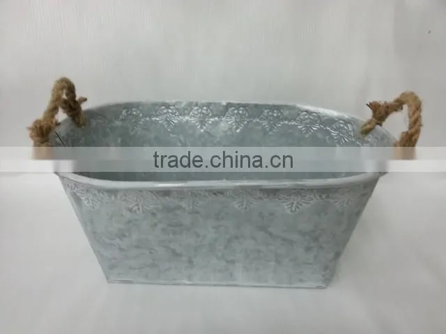 2016 New grey/white wash Metal/tin flower planter pots