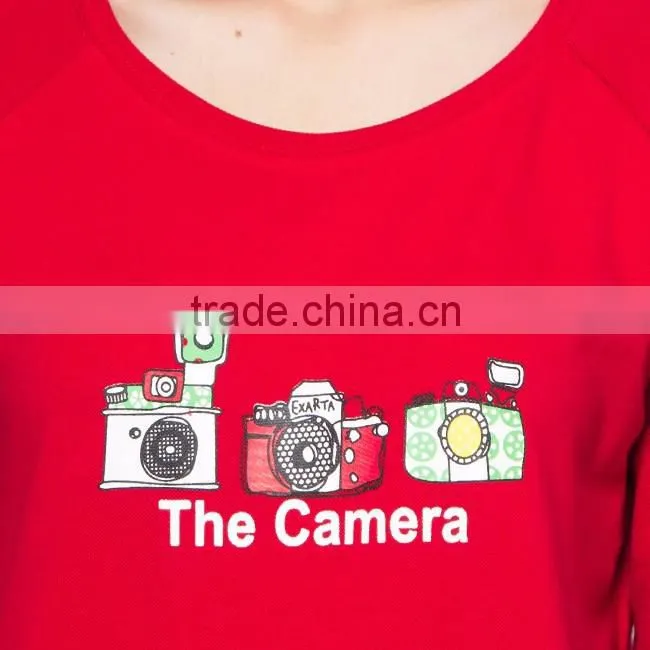 Lady t-shirt ,long sleeve round neck t shirt for women